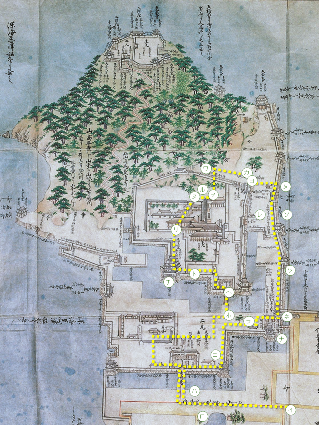萩城跡コースマップ