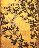 Folding screen with a minutely detailed description of Japanese bush clovers and Japanese pampas grass on it by Hasegawa Tohaku