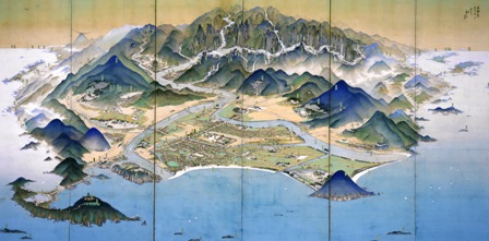 gThe birdfs-eye view of Hagi cityh (1932)