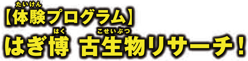 【体験プログラム】はぎ博古生物リサーチ！