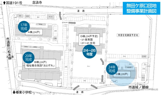 無田ヶ原口団地整備事業計画図