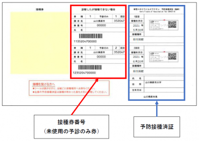 1，2回目接種済証