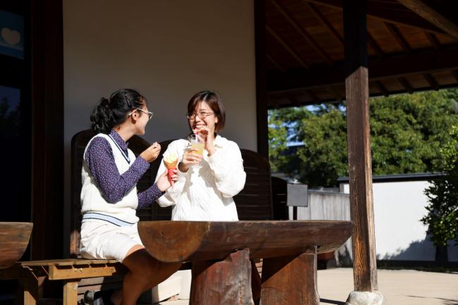 歩き終わったら、萩博物館レストランの夏みかんスイーツでほっとひといき。