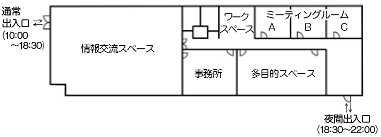 萩市市民活動センター施設配置図