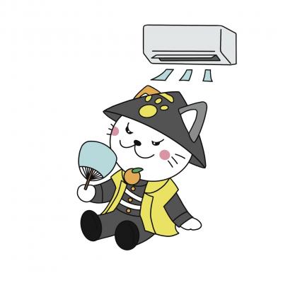 涼む萩にゃん
