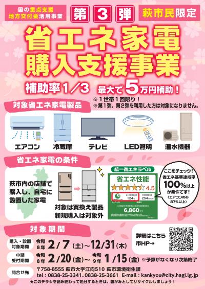 省エネ家電製品購入支援事業　チラシ