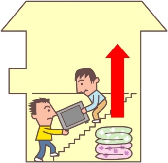 重要な物品は浸水危険の少ない場所へ