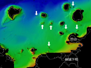 萩沖の海底地形