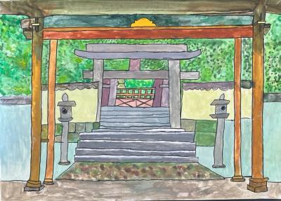 小学生の部_優秀賞「天樹院(毛利輝元の墓所)」