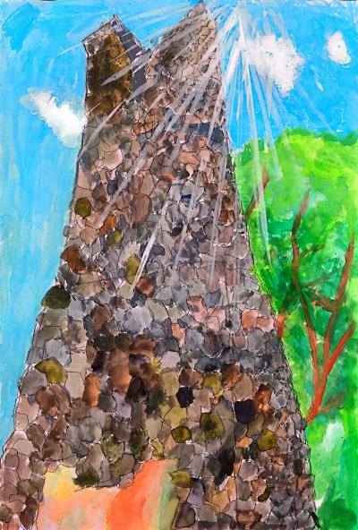 小学生の部優秀賞絵画(萩反射炉)