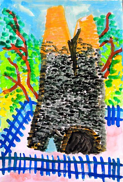 小学生の部入選絵画(萩反射炉)