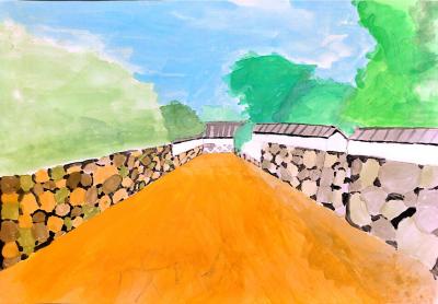 小学生の部入選絵画(萩城下町)