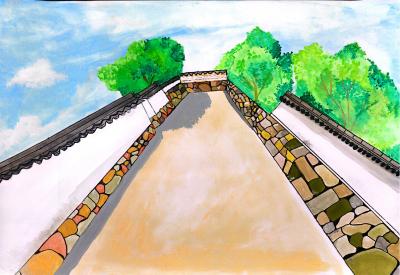 小学生の部入選絵画(萩城下町)