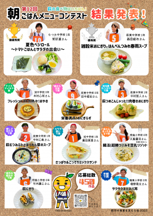 朝ごはんメニューコンテスト二次審査結果チラシ